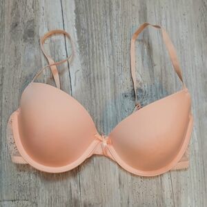 You & Me Moi & Toi Floral Lace Wing Push Up Bra 36B Peach